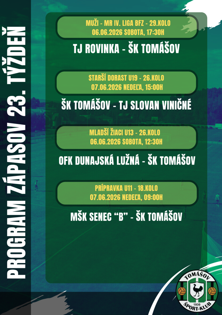Program zápasov ŠK TOmášov