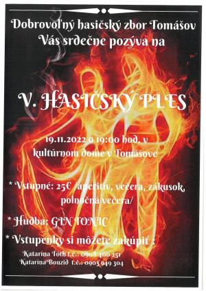 Plagát V. Hasičský ples